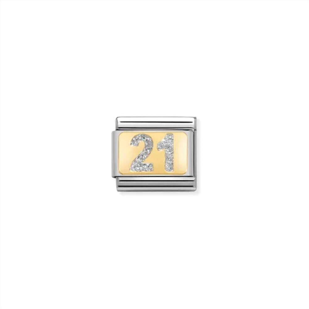 NEW NOMINATION unisex celebrate links bracelet in 21 glitter silver